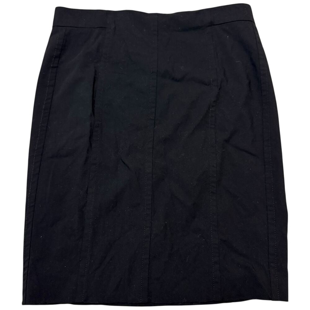 Akris Punto Pencil Skirt Wool Career Minimalist Basics Black Size F 44 / US 12